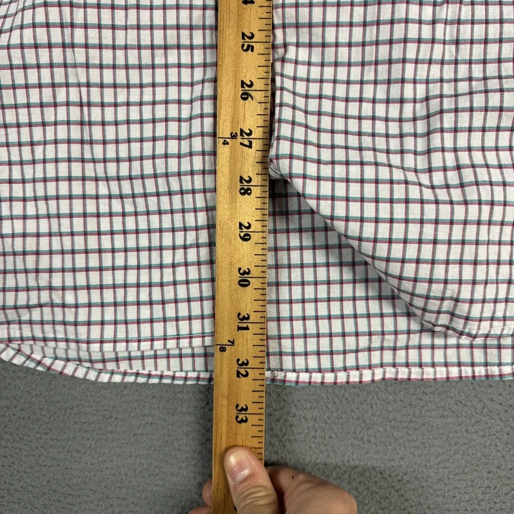 Kenneth Cole Shirt Mens Large White Check Long Sleeve Button Down Cotton Dress